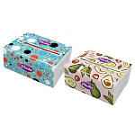 Салфетки бумажные 2-сл " Plushe " Мини 200шт белые, в коробке, ассорти