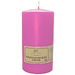 Свеча " РСМ " Классическая розовая, 100*50мм, время горения 25часов, в термопленке