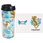 Набор подарочный " Миленд " Тигр, термокружка 350мл + обложка на паспорт из натуральной кожи, подарочная упаковка 10*19*10см