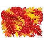 Плакат фигурный " Праздник " 940 Осенняя ветка рябины, 440*596мм