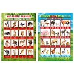 Плакат " Мир поздравлений " 410 А4 Дикие животные/Домашние животные, двусторонний