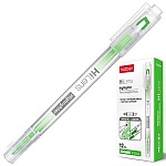 Текстовыделитель двусторонний, пулевидный/скошенный наконечник, 1-5мм, зеленый, Hi-Lens " Hatber " картонная упаковка