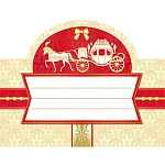 Банкетная карточка свадебная  " Миленд " 5-05 Карета, 110*80мм блестки