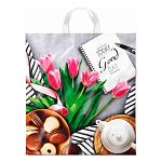 Пакет ПЭ " Интерпак " с петлевой ручкой ПНД, 38*42см 40мкм Завтрак