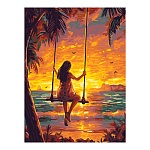 Картина по номерам " Lori " 30*40см Золотой закат, состав набора: холст с контуром на подрамнике, краски, кисть, вспомогательный лист, акриловый лак, картонная упаковка, европодвес