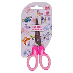 Ножницы детские " deVente " Butterfly, 12,7см, металлические, прорезиненные ручки, безопасные закругленные лезвия, розовые, картонный блистер, европодвес
