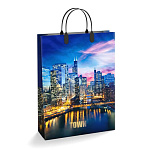 Пакет ПЭ " Интерпак " с пластиковой ручкой МП, 30*40см 150мкм Сумерки