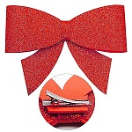 Бант с прищепкой 23*18см, красный, фоамиран, металлическая прищепка, пакет