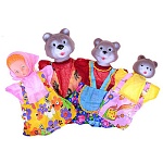 Кукольный театр " Русский стиль " Три медведя, набор кукол-перчаток: медведи - 3шт, Машенька, авторский сценарий к сказке, от 3лет, пакет, европодвес