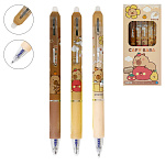 Ручка пиши-стирай автоматическая " KWELT " Capybara, гелевая 0,5мм синяя, резиновый держатель, с силиконовым ластиком, ассорти 3 дизайна, пластиковая упаковка