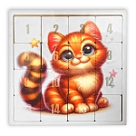 Игра логическая " Задира " Пятнашки. Котёнок 22*22*0,5см, дерево, термоусадочная пленка