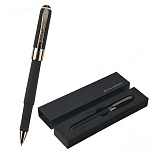 Ручка подарочная шариковая " Bruno Visconti " Monaco синяя 0,5мм, толщина письма 0,4мм, корпус пластик, металл, покрытие soft touch, цвет корпуса черный, металлический наконечник, колпачок с металлическим клипом, черный картонный футляр