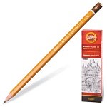 Карандаш ч/гр " Koh-i-Noor " Hardtmuth 8H шестигранный, деревянный, цвет корпуса - желтый, заточенный, картонная упаковка