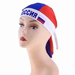 Бандана. Россия выполнена в стиле российского триколора размер универсальный регулируется посредством завязок на затылке, материал-полиэстер
