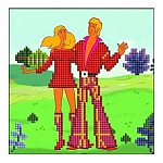 Картина алмазная " Рыжий кот " 20*20см Союзмультфильм. Бременские музыканты, без подрамника, на картоне