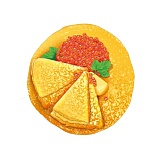 Плакат фигурный " Империя поздравлений " 930 А4 Блин с икрой, без отделки