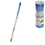 Карандаш ч/гр " Bruno Visconti " Kids Color. Панда с зонтом, НВ с ластиком, трехгранный, пластиковый, заточенный, пластиковый тубус