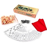 Игра настольная " KWELT " Лото, в наборе: деревянные бочонки- 90шт, карточки - 24шт, мешок, фишки, картонная упаковка 24*10,5*5см