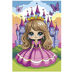Картина по номерам " Lori " 20*28,5см Маленькая принцесса, состав набора: холст с контуром на подрамнике, краски, кисть, инструкция, картонная упаковка
