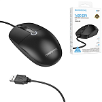 Мышь " Borofone " BG17 Morning проводная оптическая, 4 кнопки, чёрная, 800-1600 DPI, кабель USB 1,4м