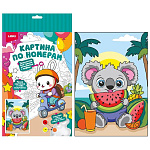 Картина по номерам " Lori " 20*28,5см Коала с арбузом, состав набора: основа на картоне с контуром, краски, кисть, палитра, инструкция, картонная упаковка, европодвес