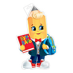 Плакат фигурный " Мир открыток " 0-35 А3 Карандаш с букварем, 303*487мм