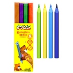 Карандаши цветные пластиковые мини утолщенные Джамбо Мишки 12цв " Каляка-Маляка " 4М круглые, с точилкой, пластиковая туба