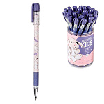 Ручка шариковая " Bruno Visconti " MagicWrite. Kids. Кролик, синяя 0,5мм, толщина письма 0,38мм, пластиковый корпус, покрытие soft-touch, цвета корпуса - розовый с рисунком, резиновый держатель, металлический наконечник, сменный стержень, колпачок с клипо