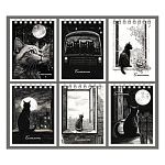 Блокнот МАЛЫЙ ФОРМАТ А7 спираль сверху 40л " Альфа-Тренд " Не просто коты... (ассорти), клетка, обложка - мелованный картон, выборочный твин-лак, 6 дизайнов