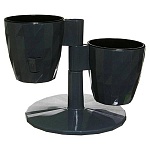 Набор кашпо " Миленд " Ruby Дуэт, 1л, Антрацит, 2шт: h=19см, d=11,4см