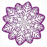 Украшение на скотче " Праздник " 410 Новогоднее- Снежинка 144*146мм, пластизоль с блестками, вспененный скотч