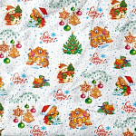 Упаковочная бумага Новогодняя тишью " Интерпак " 70см*40м в рулоне, Музыкальный вечер, 18г/м2