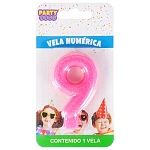 Свеча для торта цифра " Миленд " 9, ярко-розовая, 14*8*1см, картонный блистер, европодвес