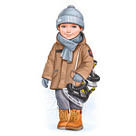 Плакат фигурный " Империя поздравлений " 933 А3 Новогодний- Мальчик с коньками