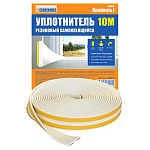 Уплотнитель самоклеящийся, резиновый, I-профиль, 2*9мм, 10метров, белый, 4Walls