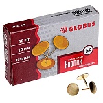 Кнопки " Глобус " 10мм 50шт, золотистые