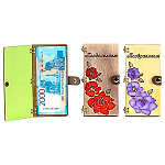 Конверт для денег деревянный (купюрница) " Поздравляем " Цветы, на кнопке, фигурная вырезка, 165*100*9мм