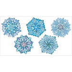 Набор оформительский на скотче " Праздник " 495 Новогодний- Снежинки, 10шт, 146*146мм, глянцевый уф-лак, вспененный скотч