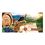 Конверт для денег " Мир открыток " 2-16 В день юбилея! Виноград, бочка, вино, 168*83мм, рельеф, блестки