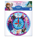 Игра развивающая " Русский стиль " Часы Дисней. Холодное сердце, состав: двухсторонние поле со стрелками, диаметр 29,5см, картон, пакет, европодвес