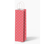 Пакет бумажный под бутылку " ПЗБМ " 15*39*8см Подарок, крученые ручки