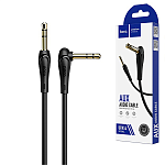 Кабель Aux Jack 3,5mm - Jack 3,5mm " Hoco " Upa14 черный, круглый, боковой, 1м, нейлон