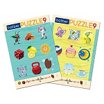 Пазлы " Hatber "  2в1 9+9элементов Противоположности 33*47см, в рамке, картонная упаковка