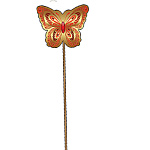 Украшение на шпажке " Праздник " 425 Бабочка, красный цвет 95*81 вырубка, фольга золотая