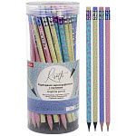 Карандаш ч/гр " Hatber " Risotto НВ с ластиком, ассорти, круглый, заточенный, в пластиковой тубе