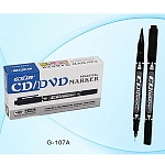 Маркер для CD/DVD " Basir " черный 0,5-1мм двухсторонний пулевидный наконечник перманентный