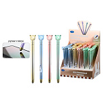 Ручка шариковая автоматическая " Basir " Мишка, синяя, 0,5мм, поворотный механизм, стилус, металлическая, ассорти