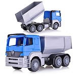 Машинка " Лена " Самосвал Мерседес Axor синий, пластик, 3-х осный 24,5см