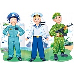 Плакат фигурный " Открытая планета " 975 А1 Танкист, Пехотинец, Летчик, Моряк