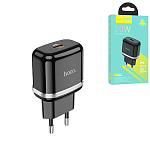 Блок питания сетевой " Hoco " N24 Vicnarious черный, 3,0А, PD, QC3.0, 20Вт, Type-C (кабель в комплект не входит)